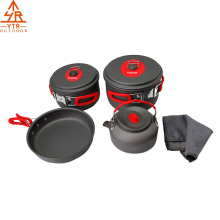 Portable 3-4 Person Outdoor Camping Pot Set,Hiking Picnic Camping Gear,Aluminum Alloy Cookware and Pot Set